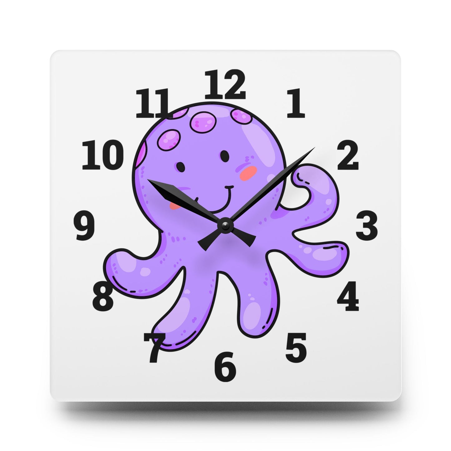 Cute Octopus Acrylic Wall Clock - Fun Kids Room Decor