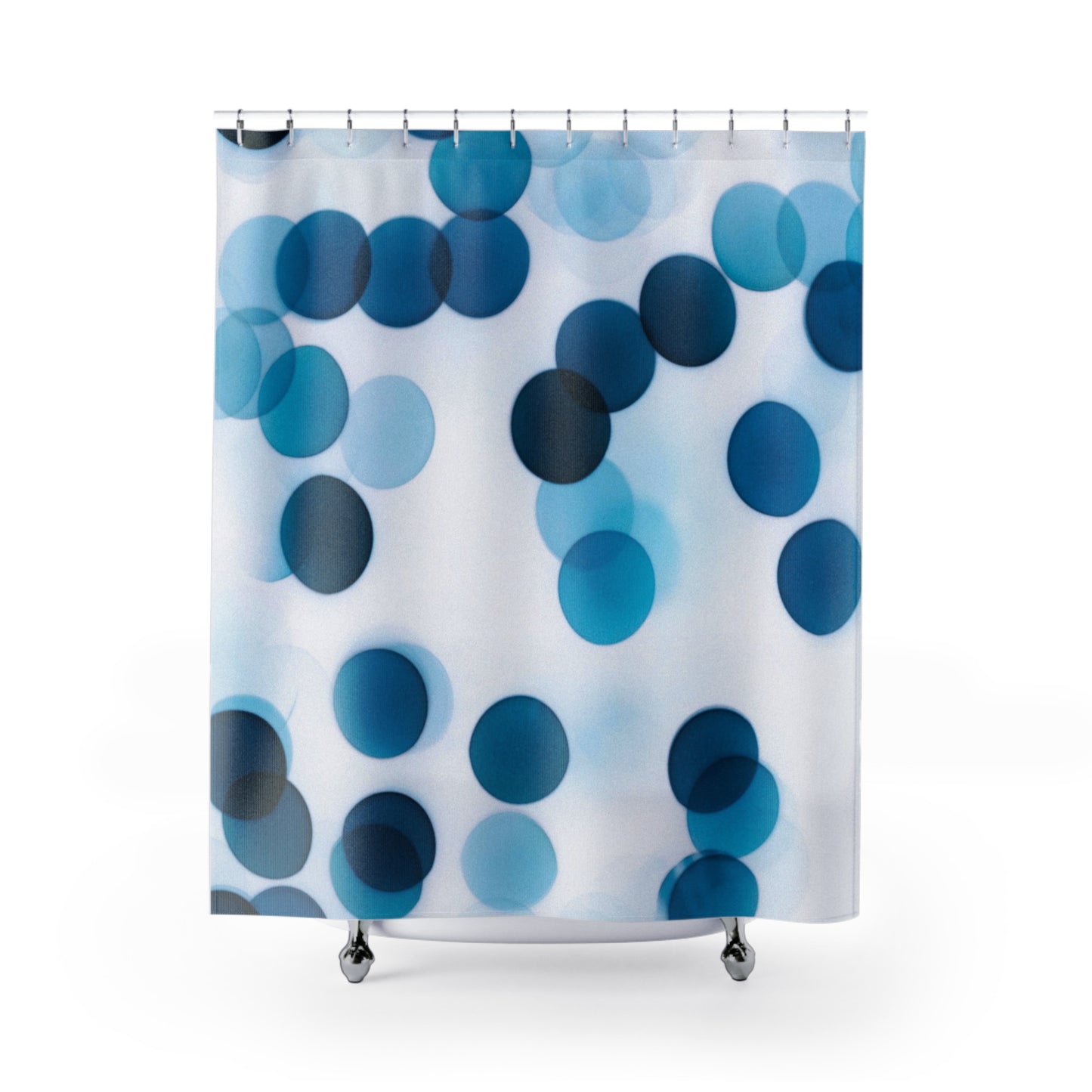 Modern Blue Polka Dot Shower Curtain