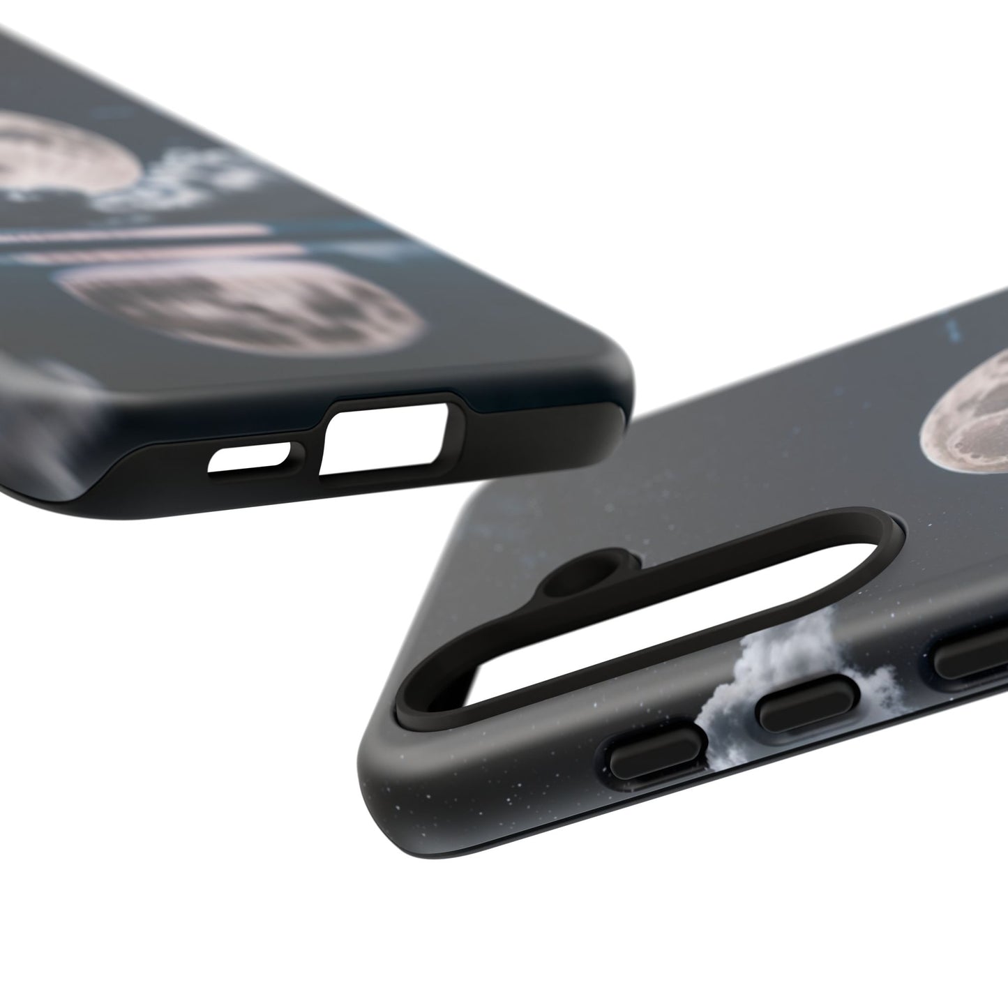 Moonlit Reflection Phone Case — Night Sky Moon & Clouds Tough Case
