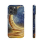 Moonlit Smile Phone Case — Starry Night Crescent Moon iPhone Cover