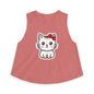 Kawaii Kitty Bow Crop Top — Cute Cat Graphic Women's Tank