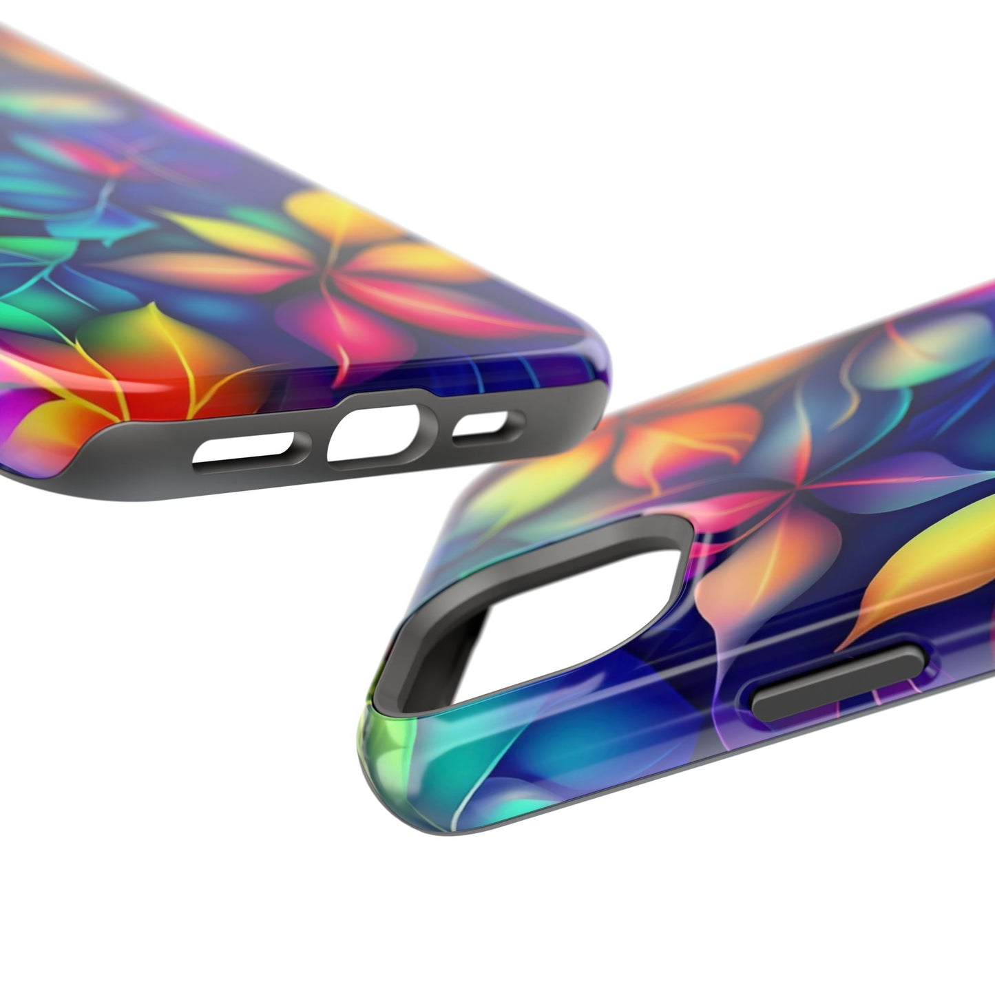 Floral Prism Magnetic Impact-Resistant Phone Case — Colorful Gradient Petal Design