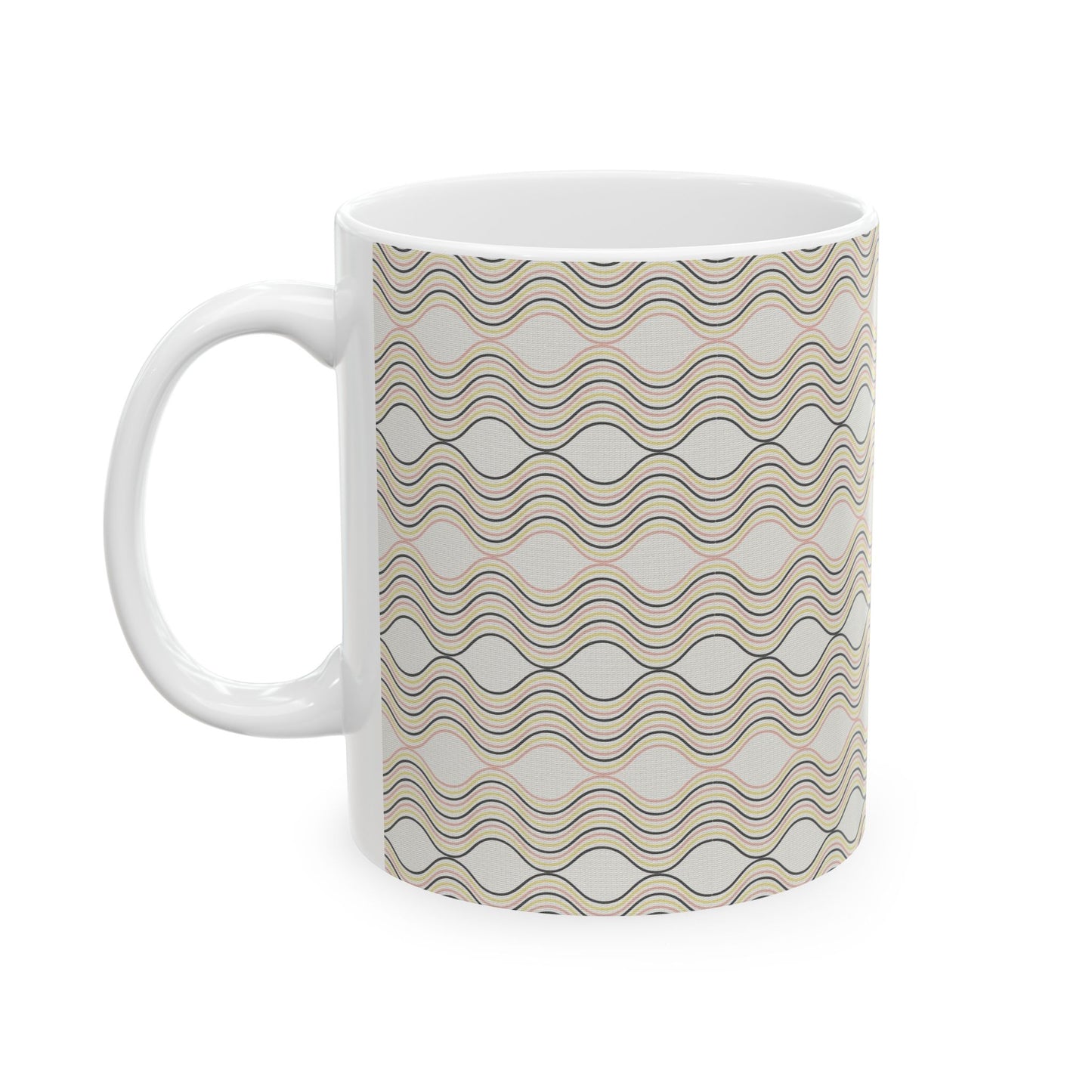 Wave Pattern Ceramic Mug - Cozy Coffee Cup, Unique Gift for Tea Lovers, Home Decor, Housewarming, Birthday, Holiday