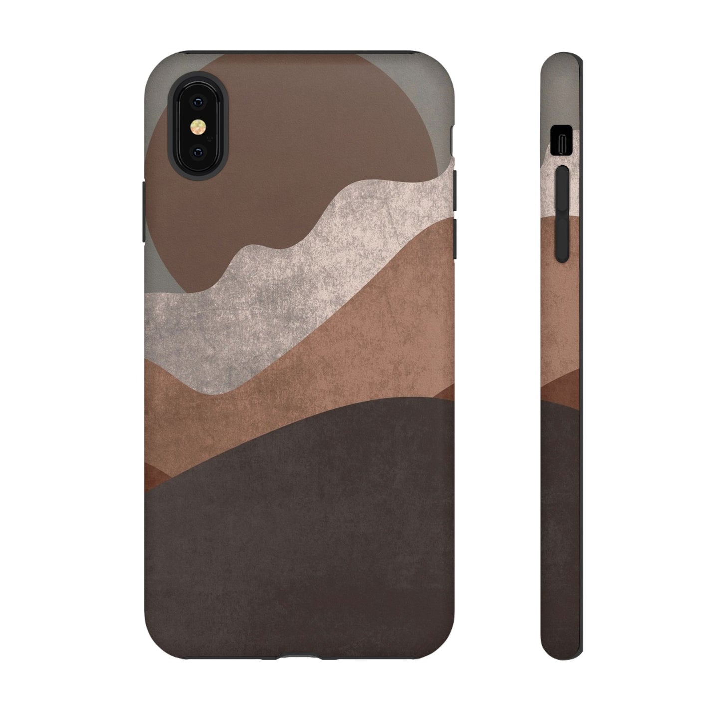 Abstract Earthtone Phone Case — Brown Layered Rugged Tough Case
