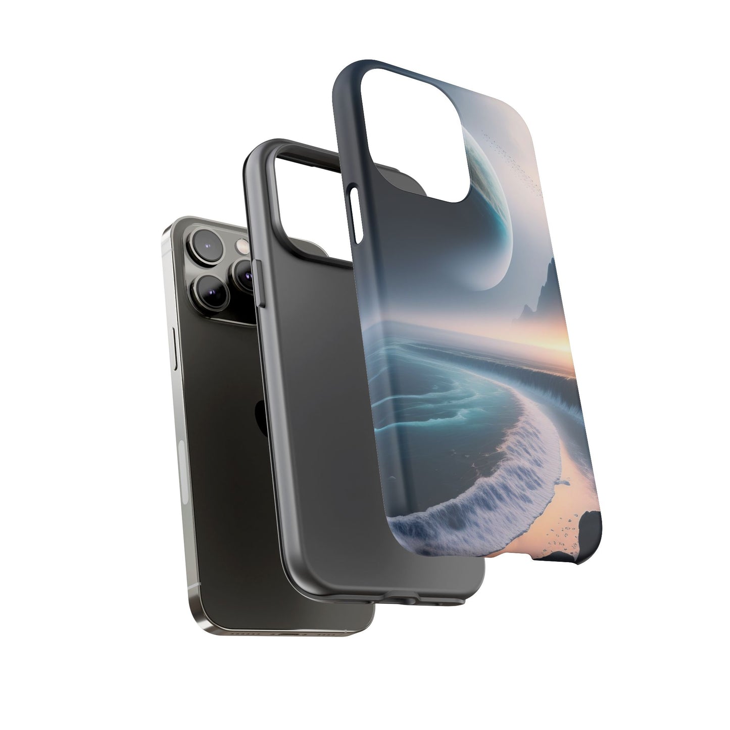 Galaxy Ocean Phone Case — Surreal Planet Beach Tough Case