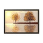 Framed Matte Canvas Wall Art — Golden Autumn Trees Reflection