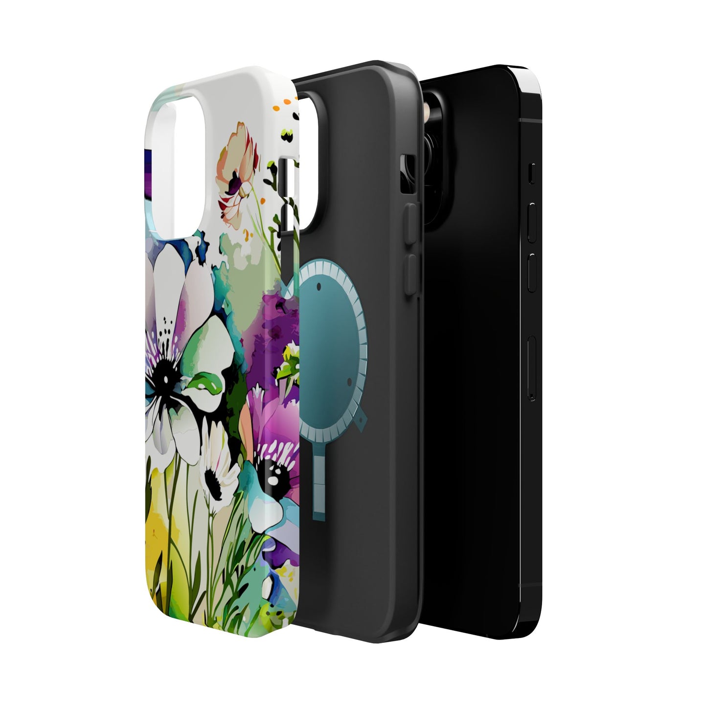 Floral Watercolor Magnetic Phone Case — Impact‑Resistant Protective Cover