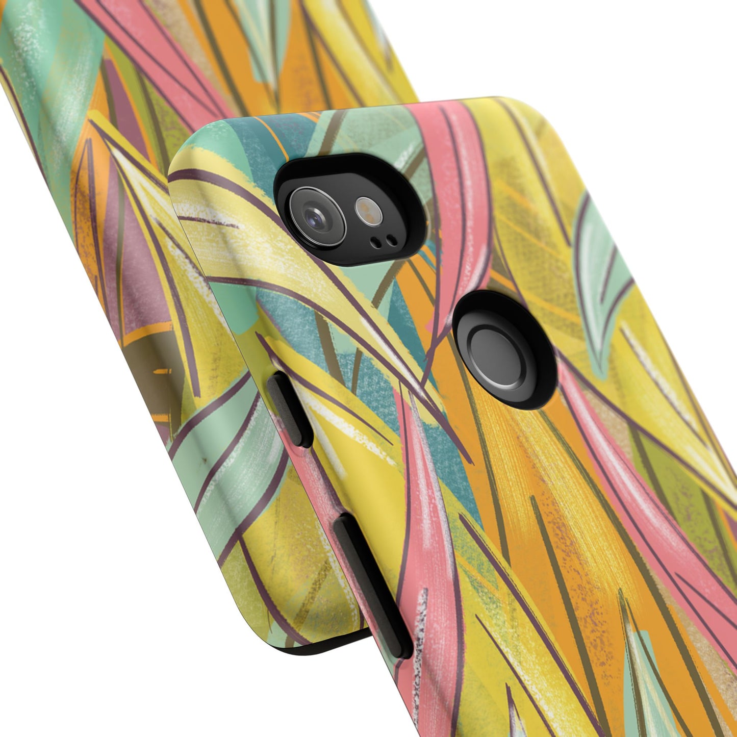Vibrant Phone Case with Colorful Leaf Design, Tough Cases for Nature Lovers, Eco-Friendly Gift, Summer Vibes, Floral Phone Cover