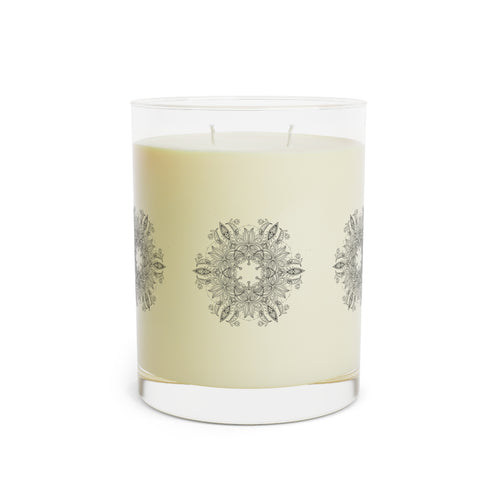 11oz Scented Candle — Decorative Mandala Glass Candle