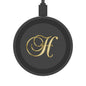 Monogram 'H' Wireless Charging Pad – Elegant Gold Initial Qi Charger