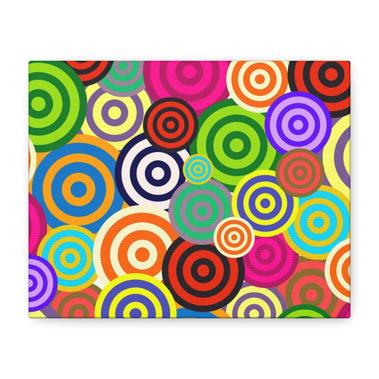 Colorful Circle Wall Art Canvas, Vibrant Home Decor