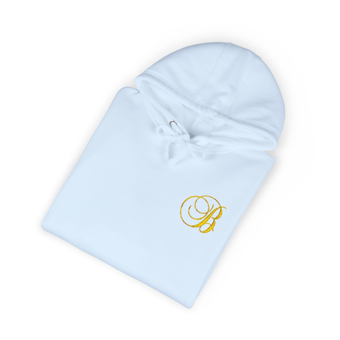 Coral Gold Floral Initial Hoodie — Monogram 'B' Casual Pullover