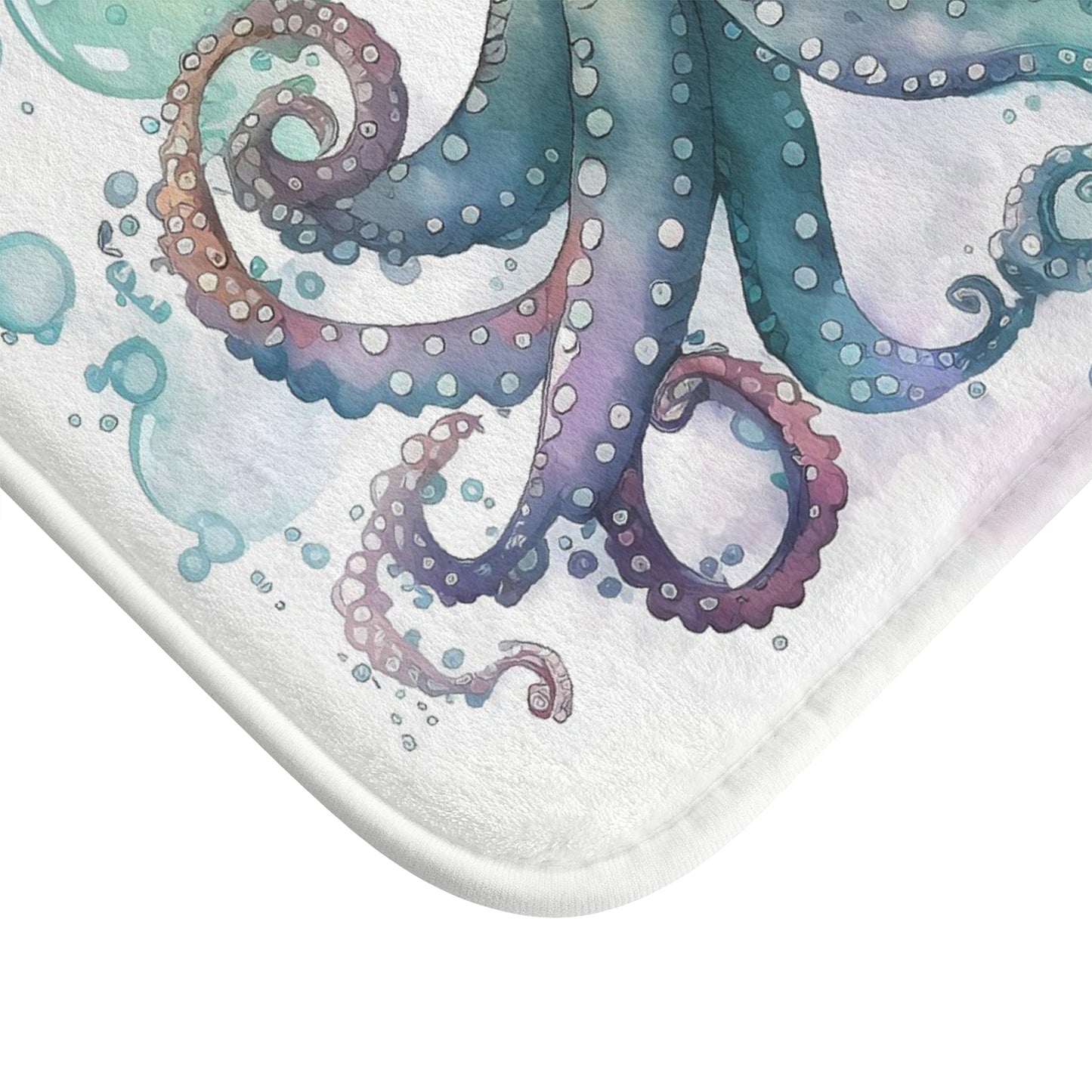 Cute Octopus Bath Mat - Ocean Decor, Nautical Bathroom