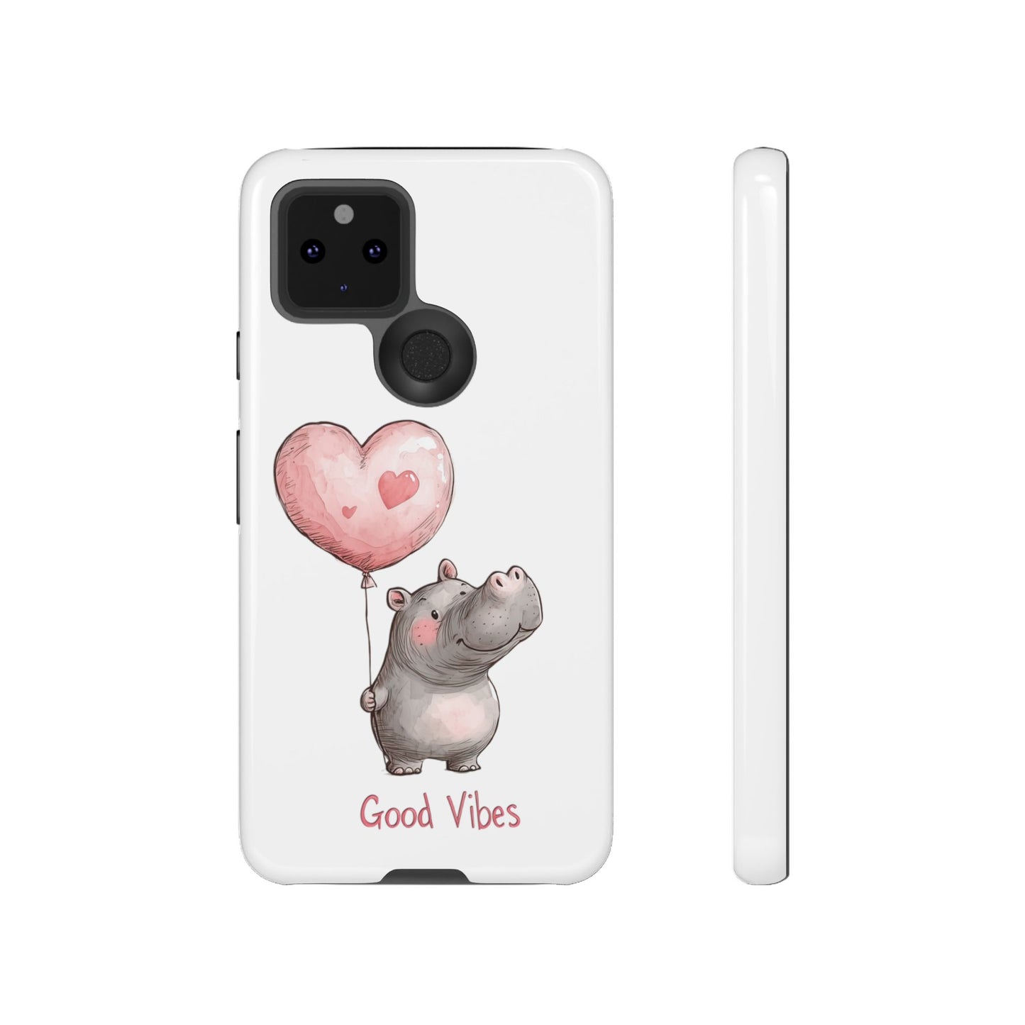 Cute Hippo Phone Case - Good Vibes Design, Animal Lover Gift, Fun Accessory, Birthday Present, Phone Accessories