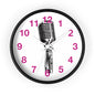 Red Numbers Optical Stripe Wall Clock | Black White Vertical Lines