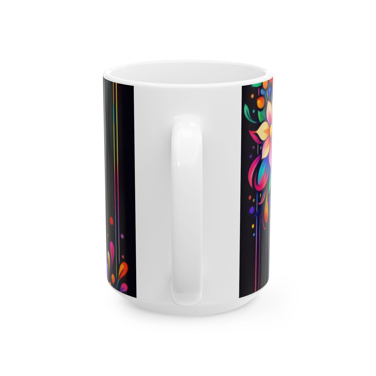 Thank You Very Much Ceramic Mug — Colorful Floral Gratitude Coffee Cup (11oz/15oz)