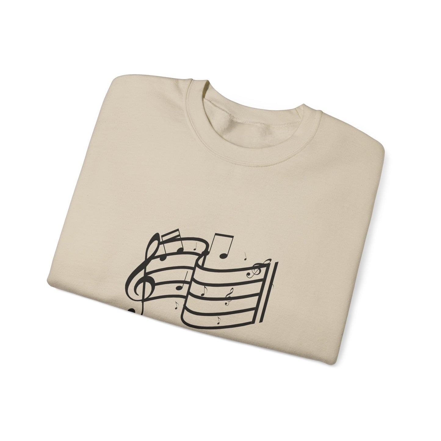 Music Notes Crewneck Sweatshirt – Minimal Sheet Music Design