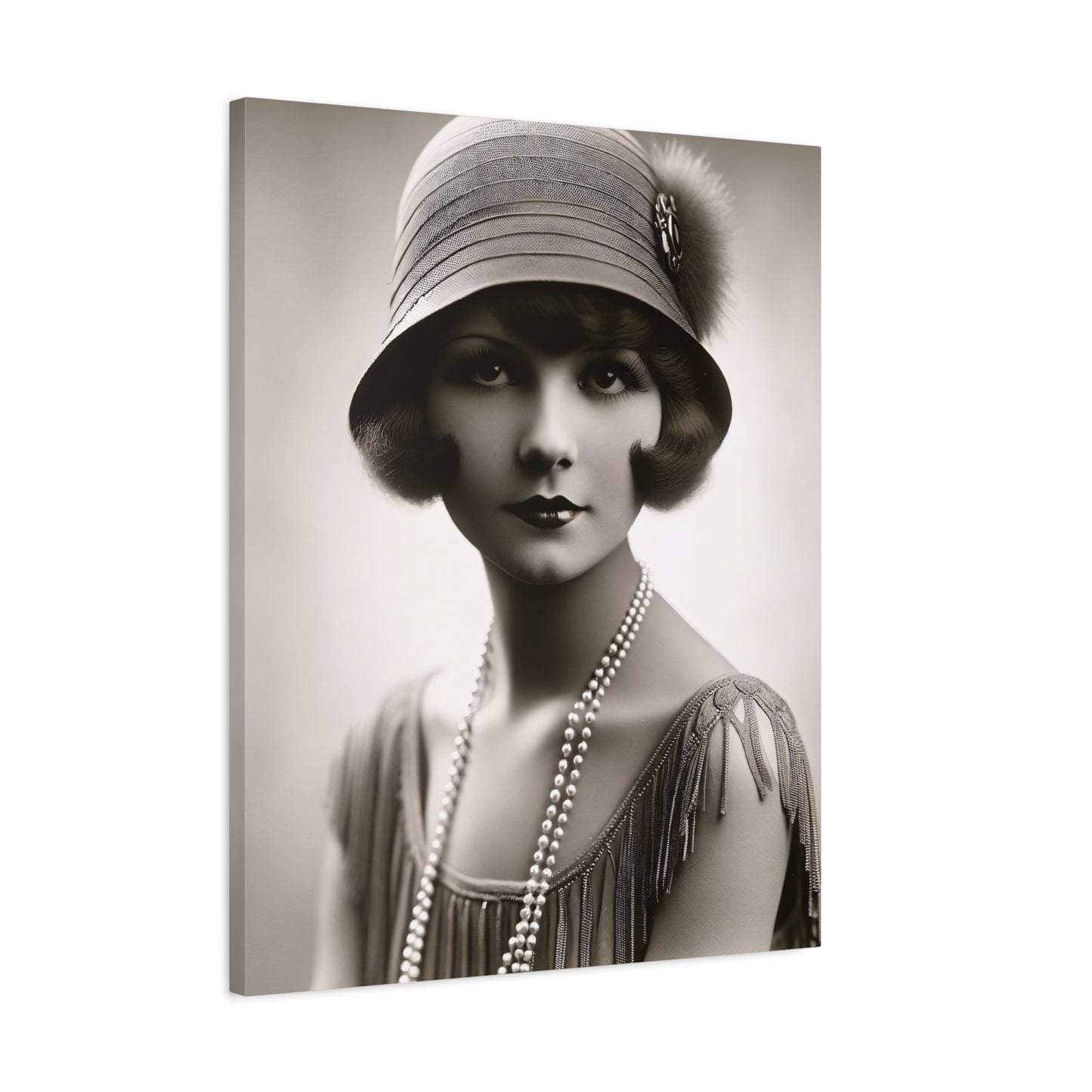 Vintage 1920s Flapper Portrait Canvas