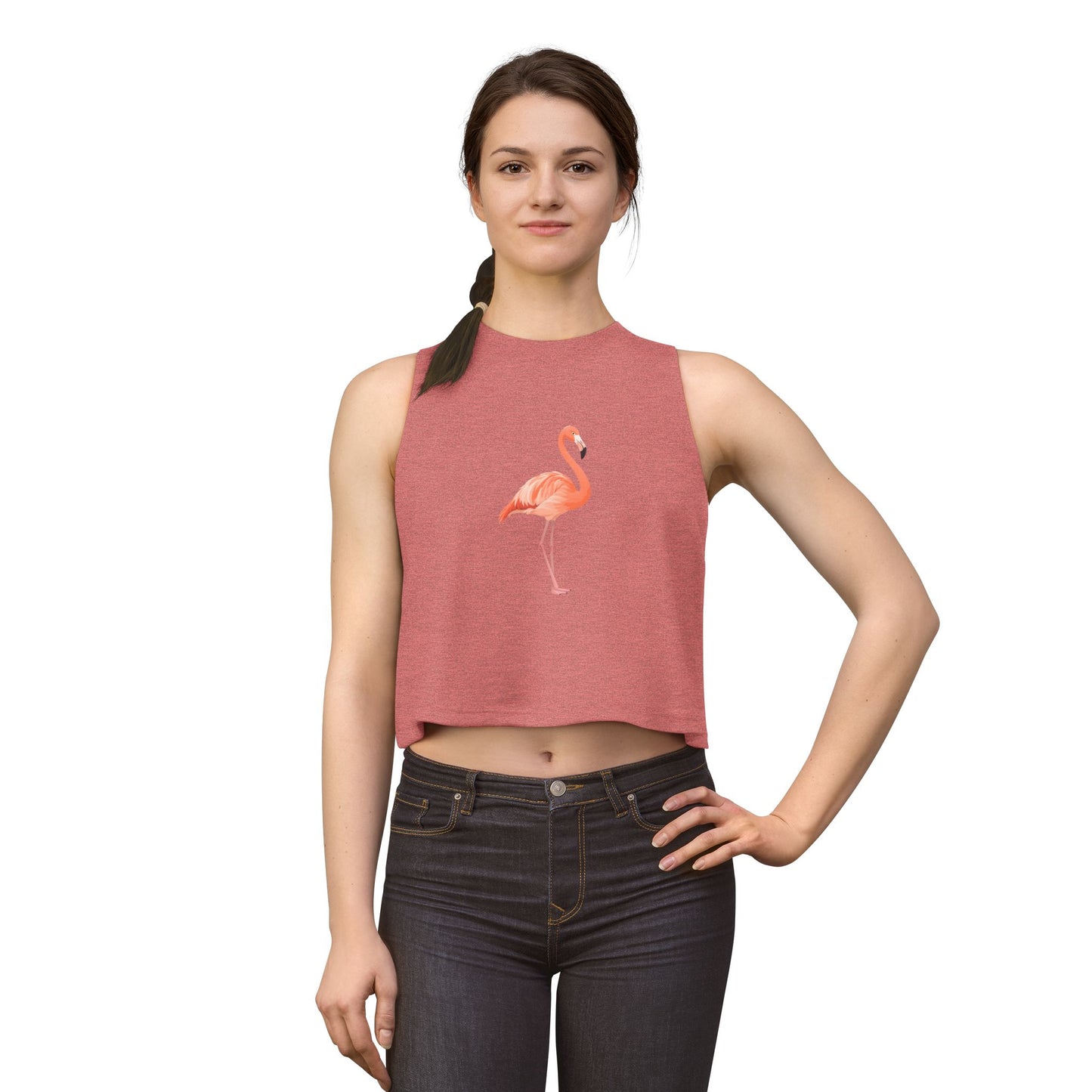 Flamingo Sketch Crop Top — Cute Tropical Graphic Tank