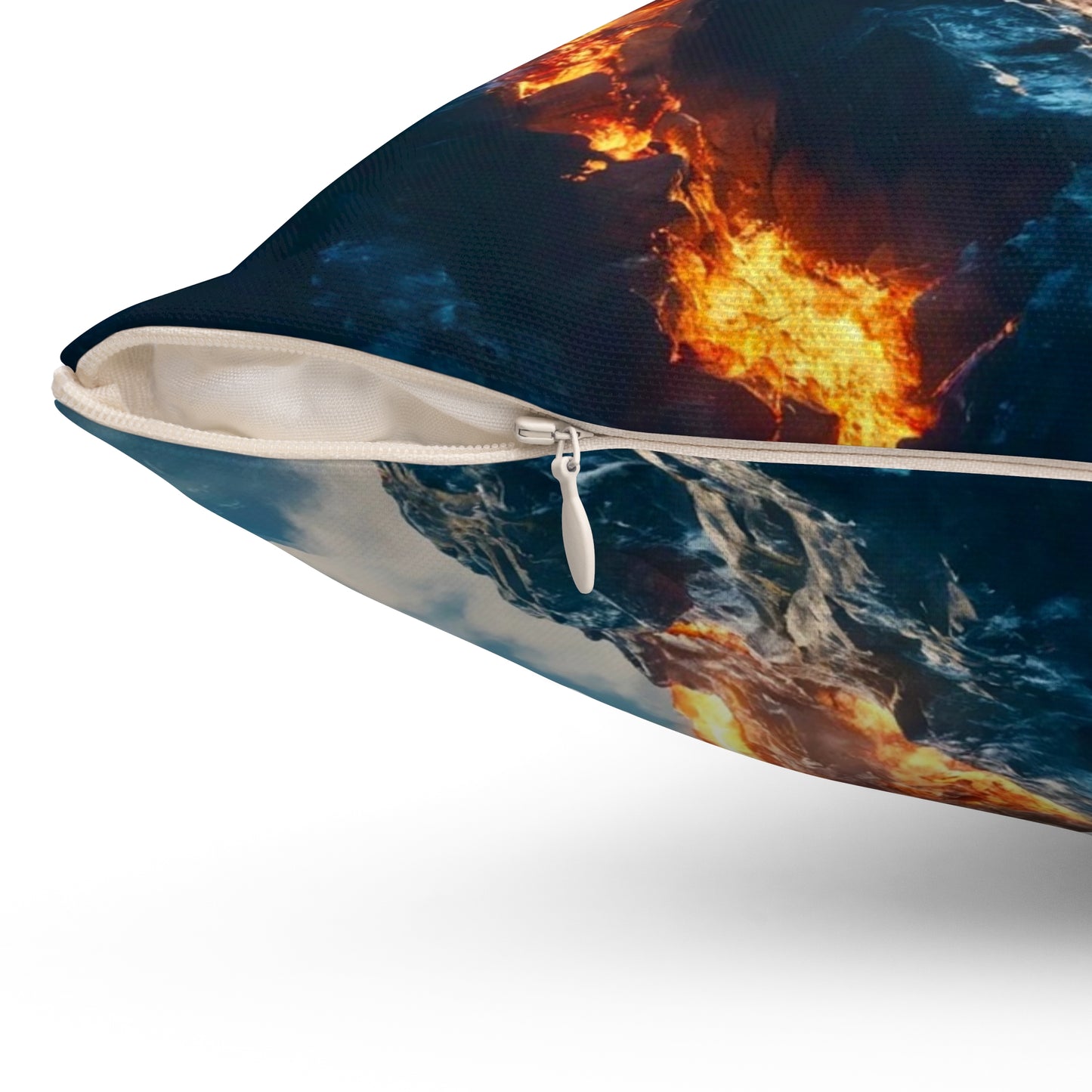 Dragon Storm Decorative Pillow — Fantasy Blue Fire Dragon Throw Pillow