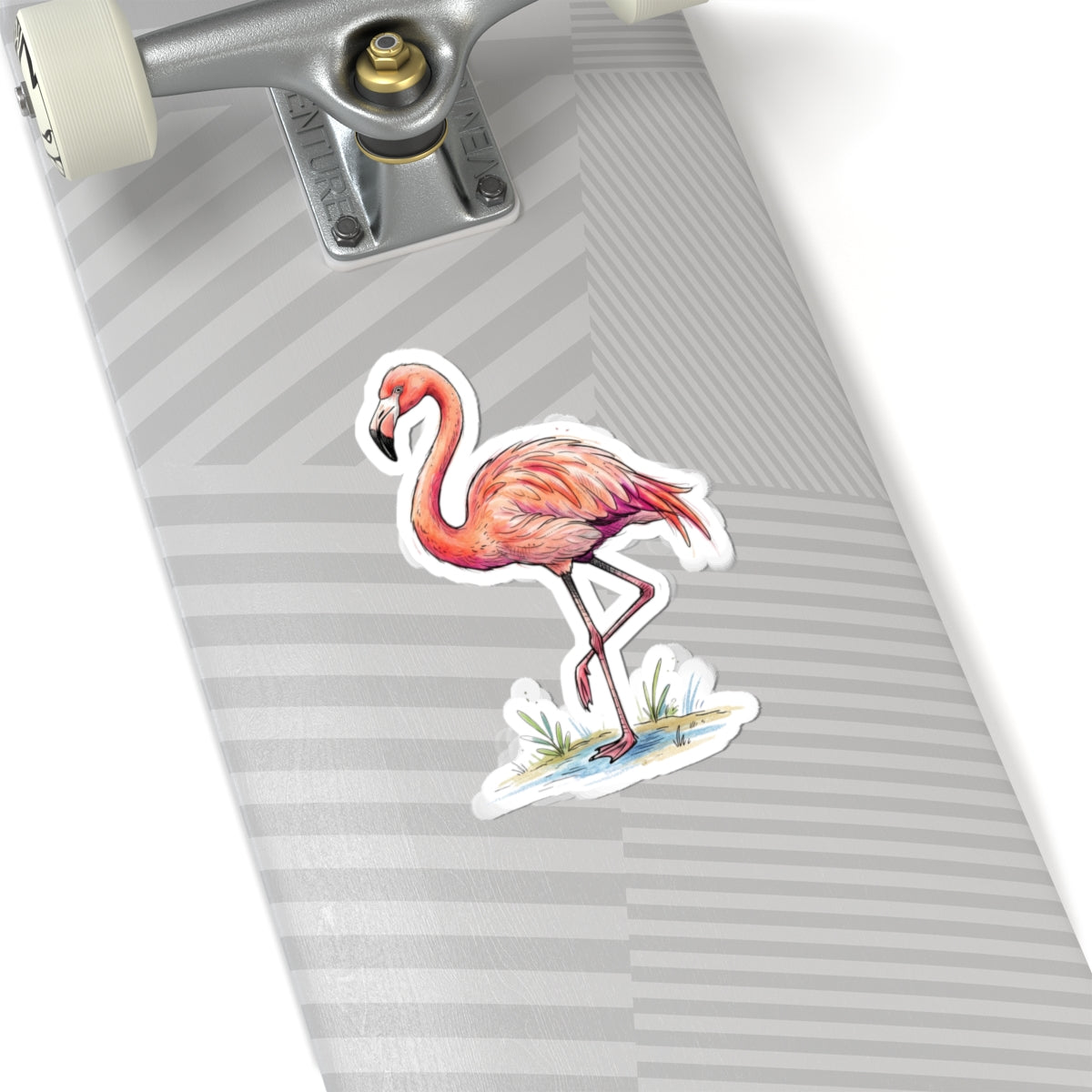 Flamingo Watercolor Sticker — Pink Flamingo Kiss-Cut Decal for Laptops, Water Bottles & Phones