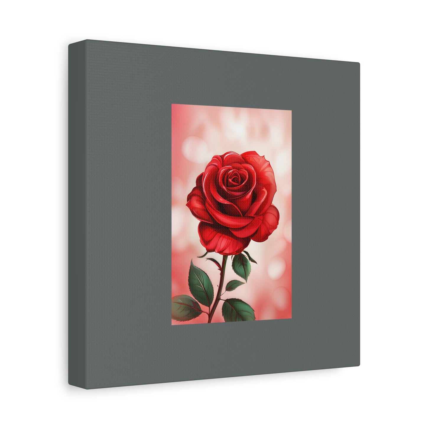 Red Rose Vertical Matte Canvas Print — Romantic Floral Wall Art