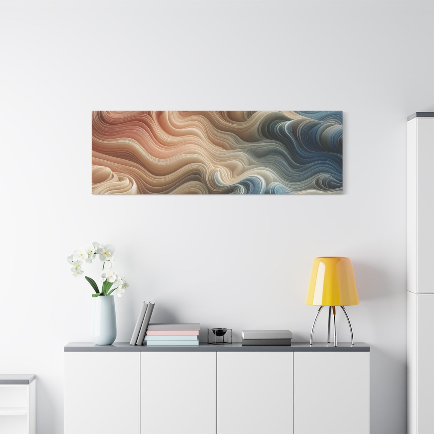 Abstract Swirl Matte Canvas Wall Art — Fluid Earth Tones, Stretched 1.25"