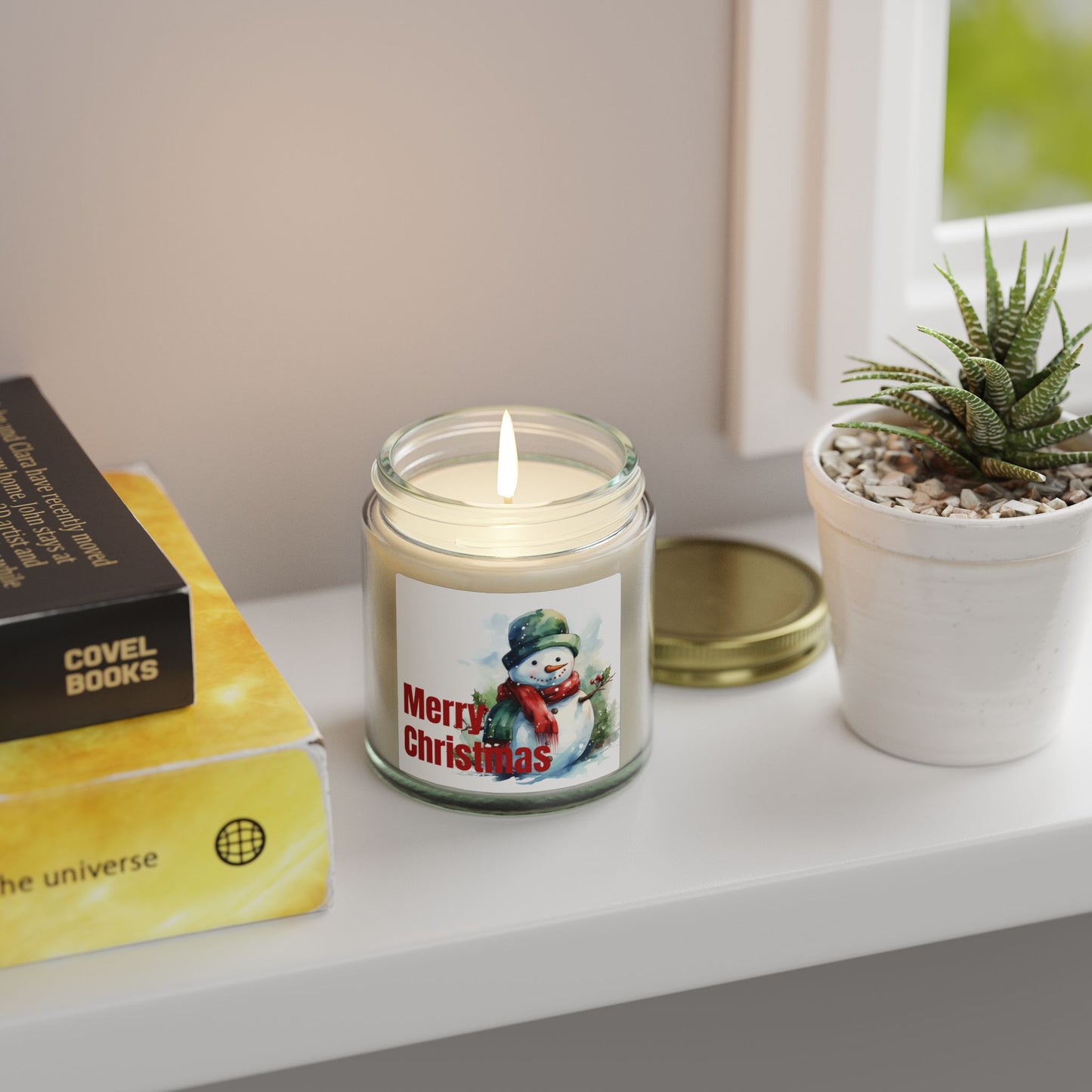 Christmas Snowman Scented Candle — Coconut Apricot Wax (4oz & 9oz)