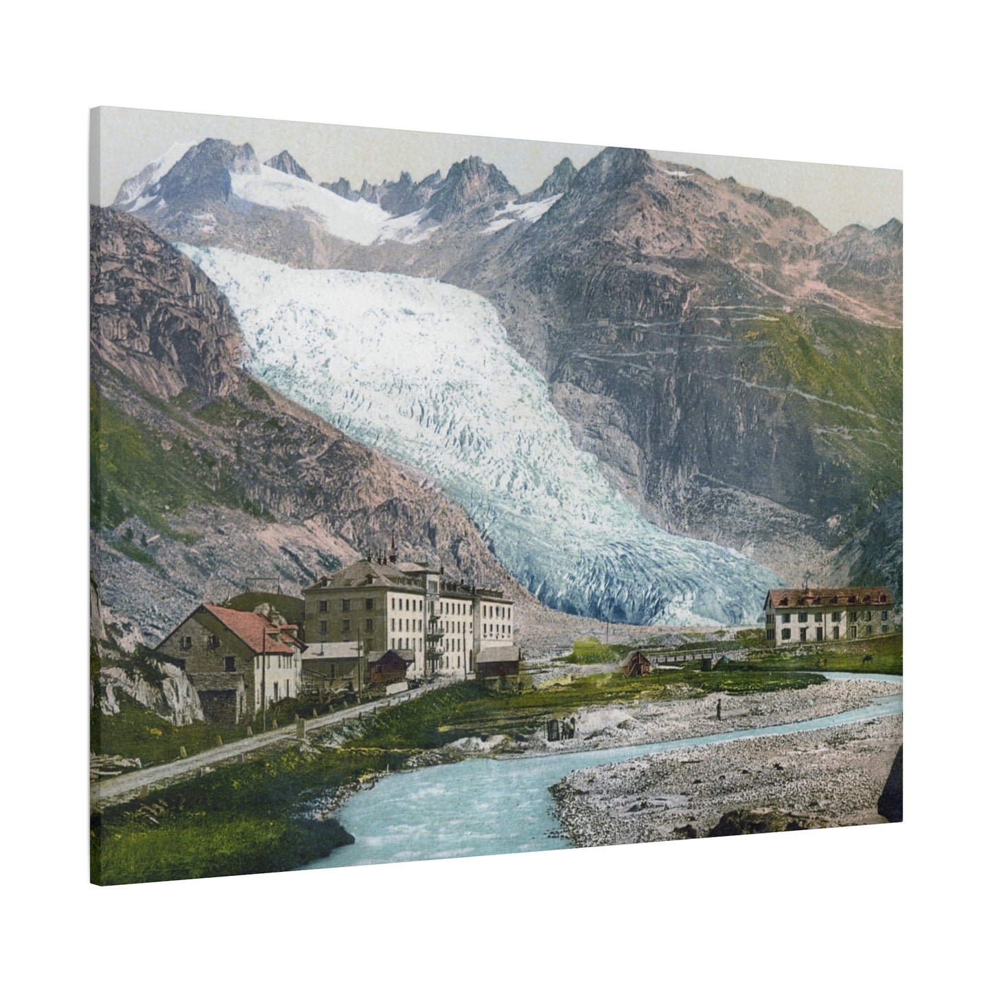 Glacier Village Matte Canvas Print