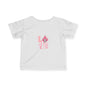 Infant Tee — Pink Floral "LOVE" Baby T‑Shirt, Cute Newborn Gift for Valentine’s & Everyday