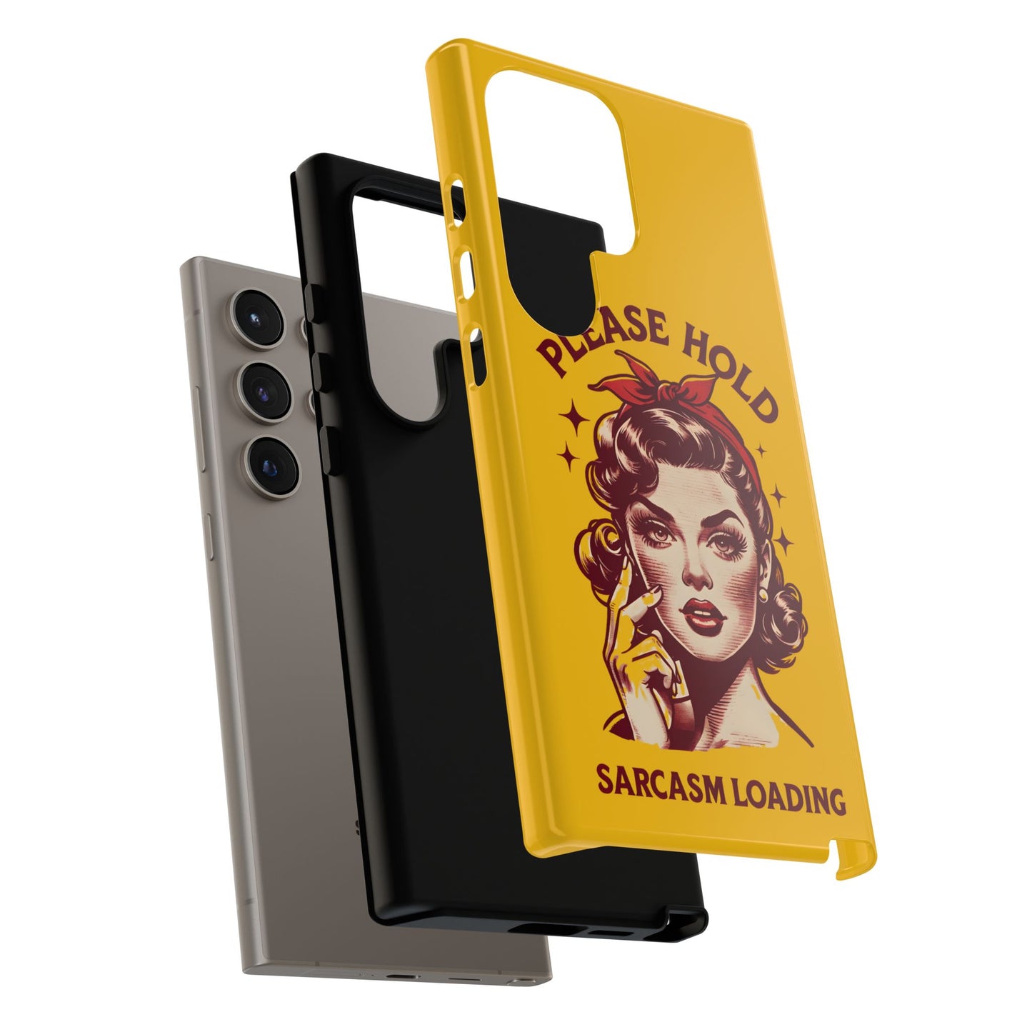 Phone Case - "Please Hold, Sarcasm Loading" Retro Pin-Up Tough Case