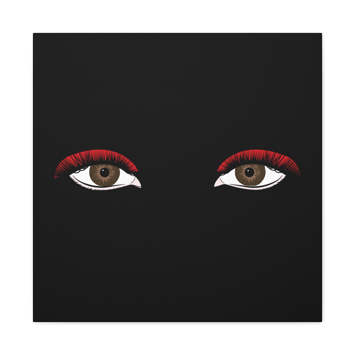 Red Lashes Wall Art Canvas — Glam Eyes Makeup Decor