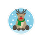 Reindeer Holiday Kiss-Cut Sticker — Cute Christmas Laptop Decal