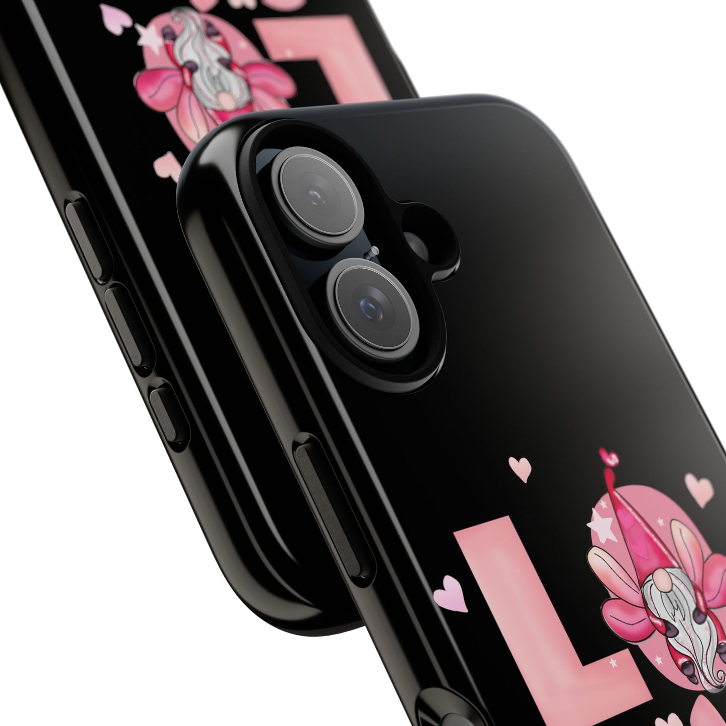Love Gnome Phone Case — Cute Pink Heart Valentines Protective Case