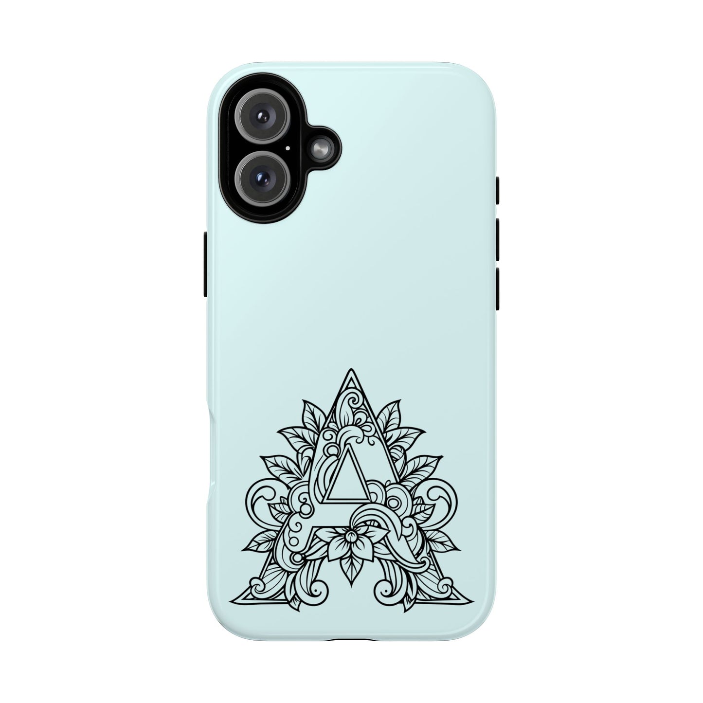 Personalized Tough Phone Case, Floral Monogram Cell Phone Cover, Custom Protective Case, Unique Gift, Birthday, Graduation