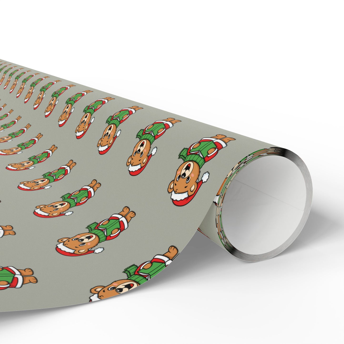 Gingerbread Elf Pattern Wrapping Paper Roll – Festive Holiday Gift Wrap