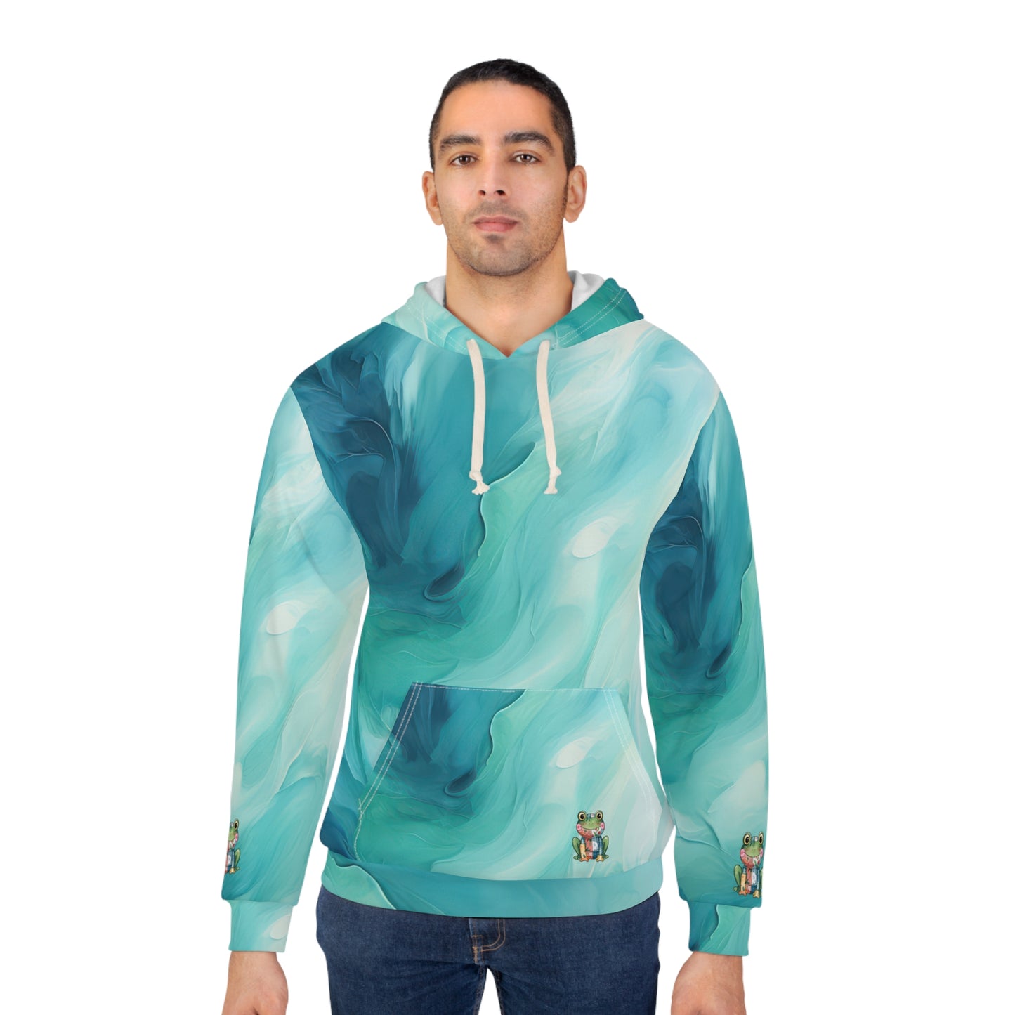 Tranquil Ocean Blue Hoodie - Cozy AOP Pullover, Beach Vibes, Unisex Gift, Relaxing Style, Perfect for Lounging, Summer Outings