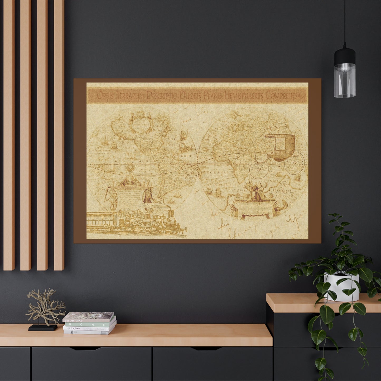 Vintage World Map Canvas Print — Matte Stretched Wall Art