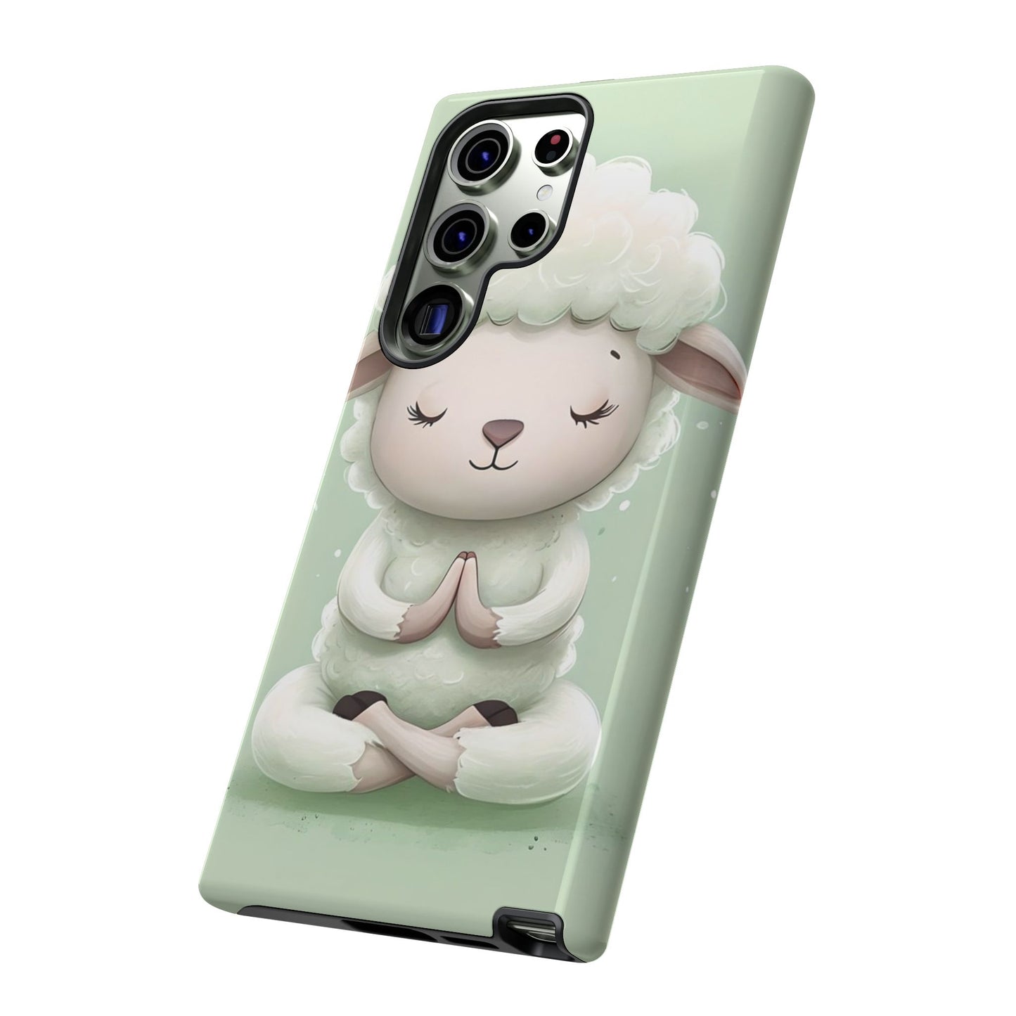 Meditating Lamb Phone Case — Cute Pastel Protective iPhone Cover