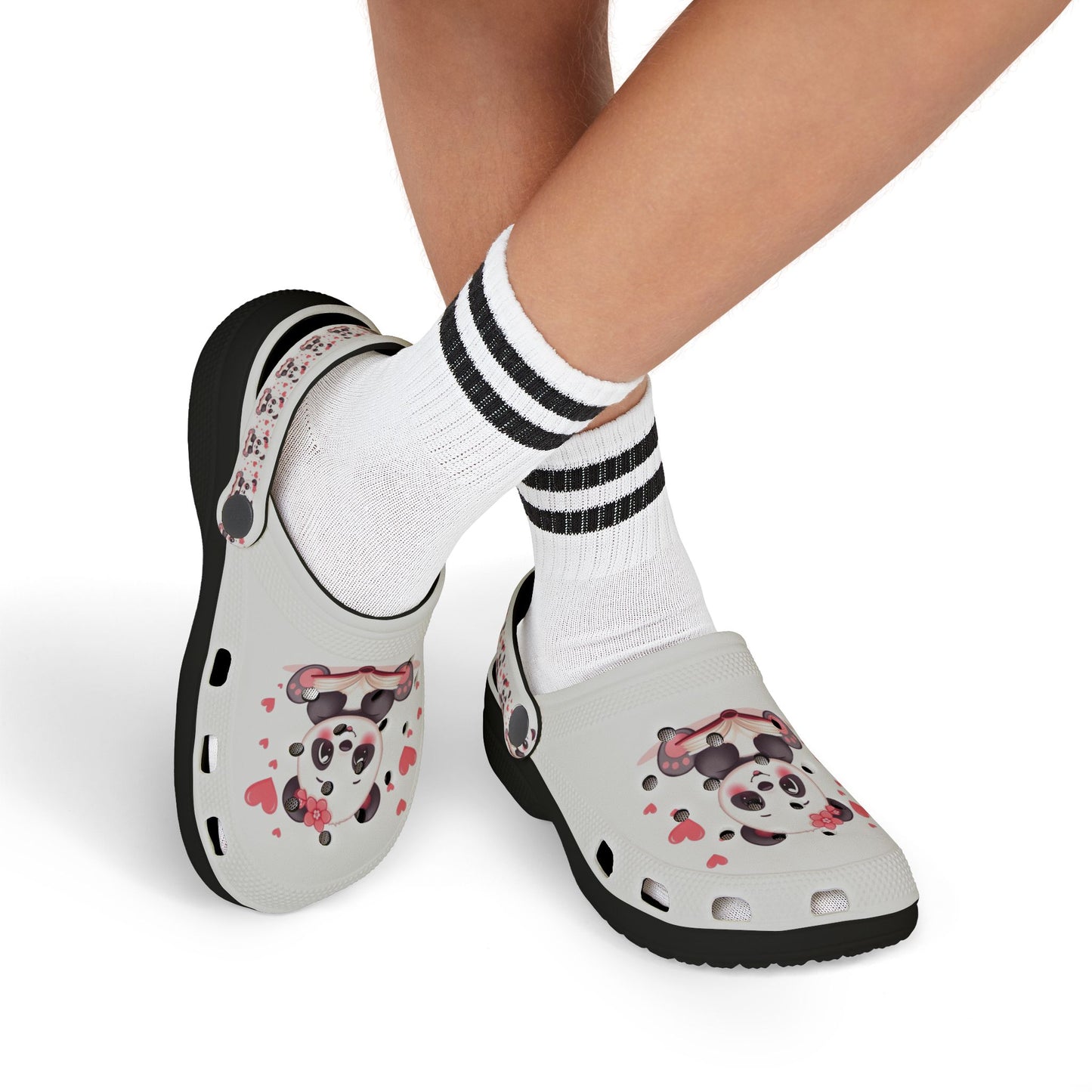 Kids Panda Heart Clogs