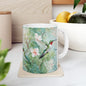 Hummingbird Floral Ceramic Mug — Watercolor Birds Coffee Cup (11oz & 15oz)