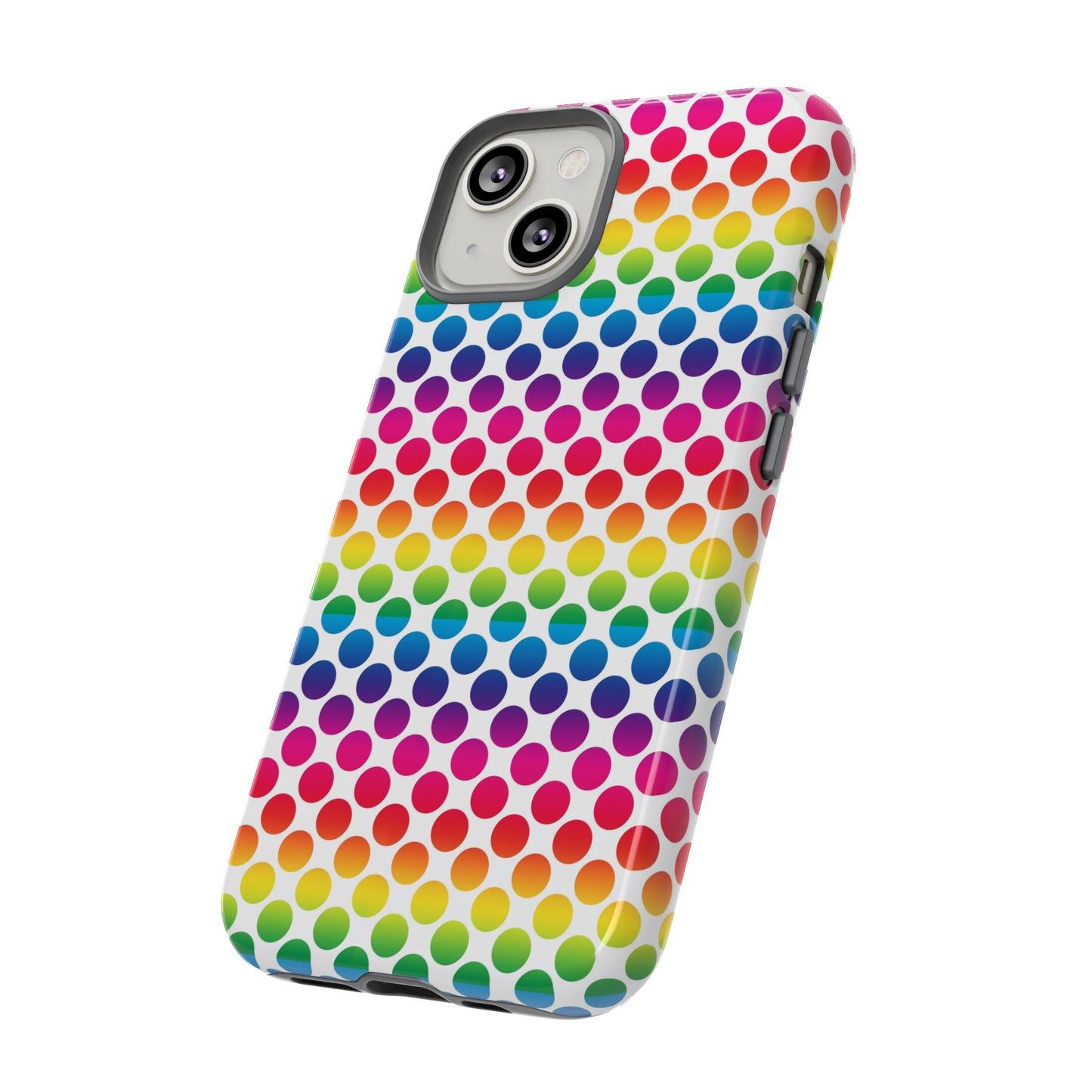 Rainbow Dot Phone Case, Colorful Phone Cover, Fun Phone Accessory, Gift for Friends, Trendy Mobile Case