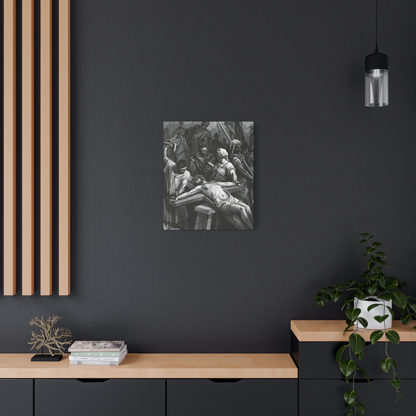 Crucifixion Art Matte Canvas Print – Stretched Religious Wall Decor