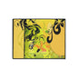 Floral Swirl Heavy Duty Floor Mat — Yellow Green Decorative Entry Rug