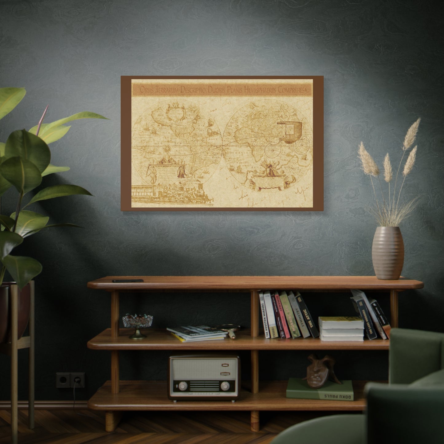 Vintage World Map Canvas Print — Matte Stretched Wall Art