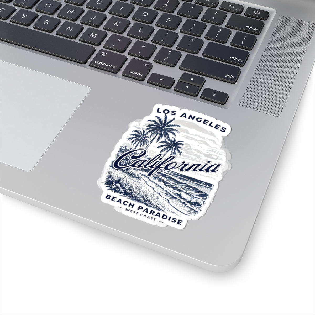 California Los Angeles Beach Paradise Sticker — Vintage Palm Tree Surf Kiss-Cut Sticker