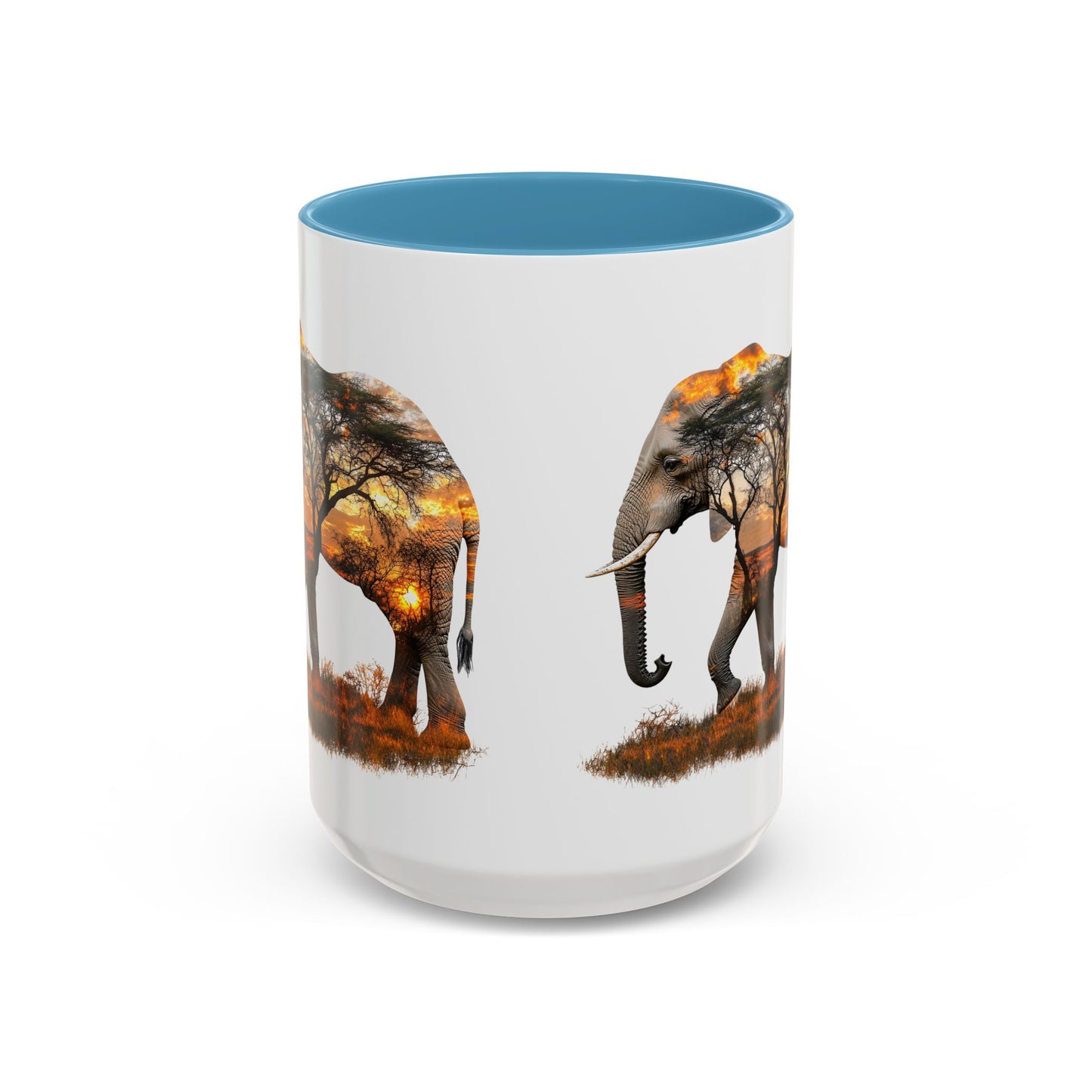 Elegant Elephant Accent Coffee Mug - Nature Lover Gift, Animal Lover Mug