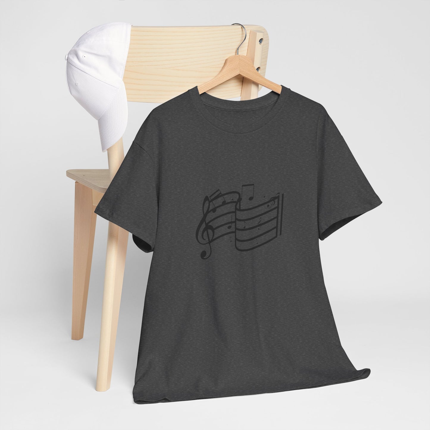 Music Notes T‑Shirt — Minimalist Sheet Music Tee for Musicians & Music Lovers