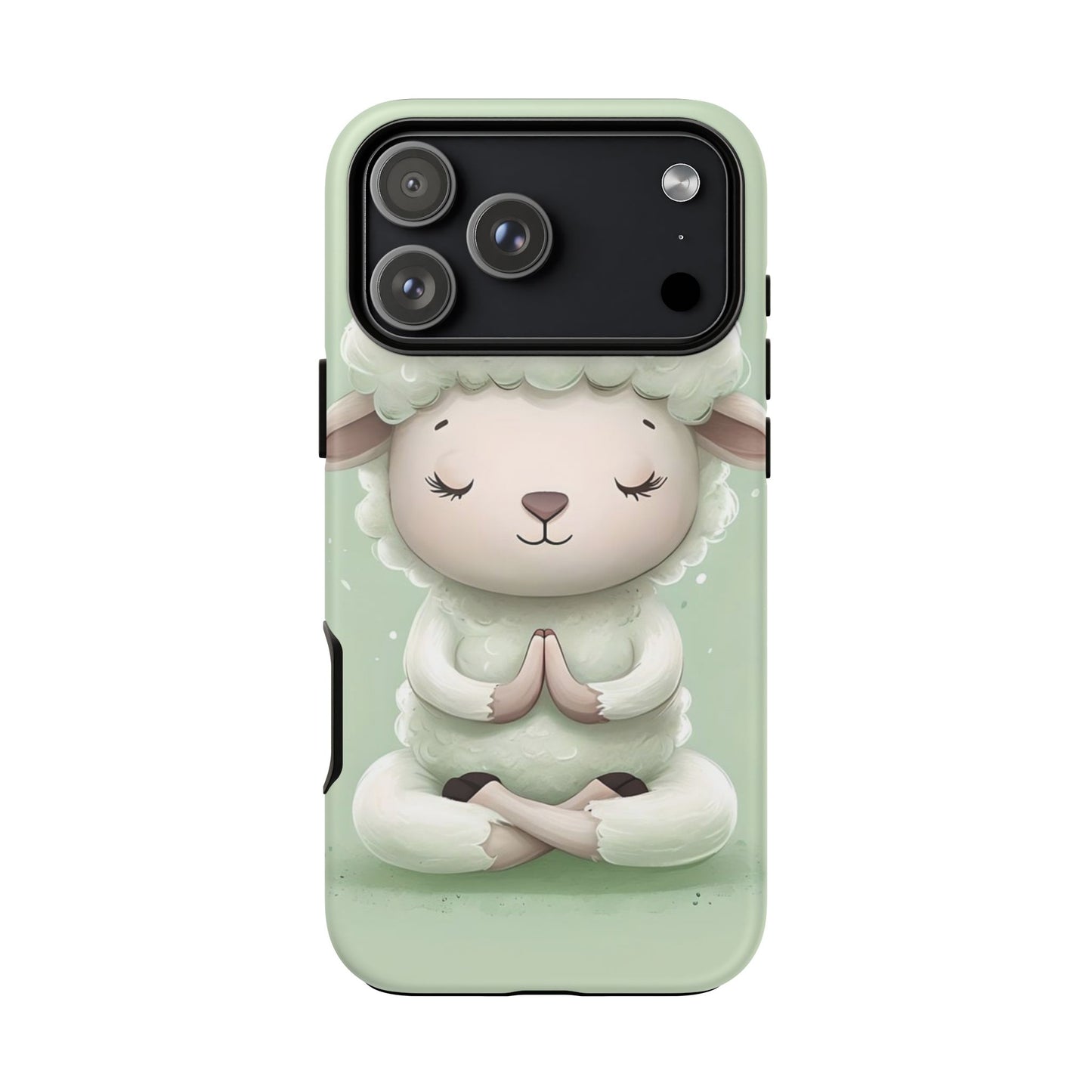 Meditating Lamb Phone Case — Cute Pastel Protective iPhone Cover