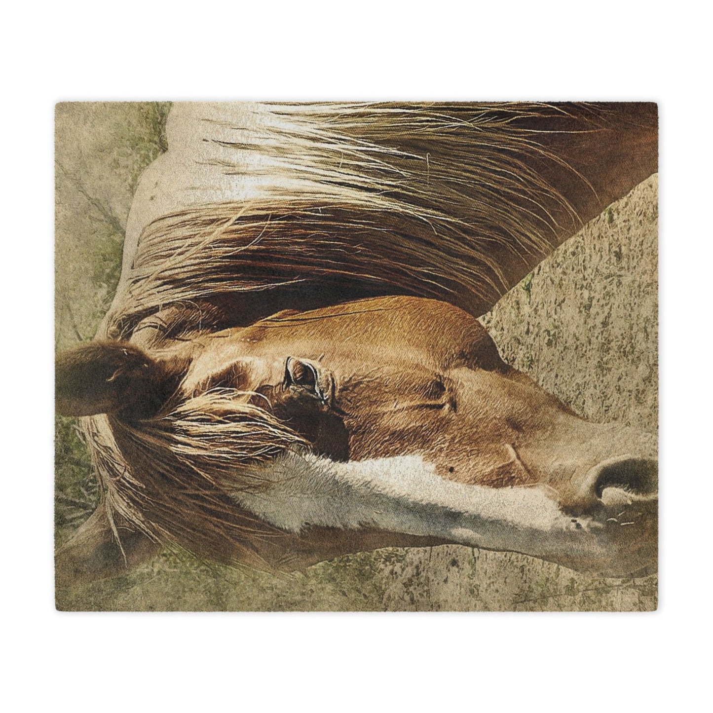 Rustic Horse Minky Blanket — Soft Western Horse Portrait Throw